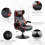 Ergonomisk Gamingstol med Högtalare, Bekväm Datorstol med Bluetooth och Vippfunktion, Inkluderar Nackstöd och Svankkudde, Svart