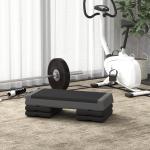 Aerobic Stepper Stegbräda Höjdjusterbar Grå av Plast för Hemmagym och Fitness Halkfri Träningsbräda 10,5-20,5 cm