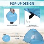 Pop-up Tält, Strandtält, Campingtält, Polyester, 200 x 150 x 119 cm, Blå