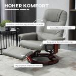 TV-Fåtölj Relaxstol Grå av Konstläder och Metall för Vardagsrum Elektrisk med Liggfunktion och Fotstöd Tiltbar 145° 78 x 87 x 100 cm