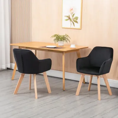 Matsalsstolar Köksstolar Svart av Polyester 54 x 57 x 80 cm