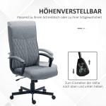 Kontorsstol Skrivbordsstol Mörkgrå av Tyg och Metall för Kontor och Hemmakontor Ergonomisk med Vippfunktion Justerbar