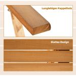 Matgrupp i Massivt Trä 6 Personer, Stor Trädgårdsgrupp med Bord och Stolar, Naturlig Design för Uteplatsen, Natur