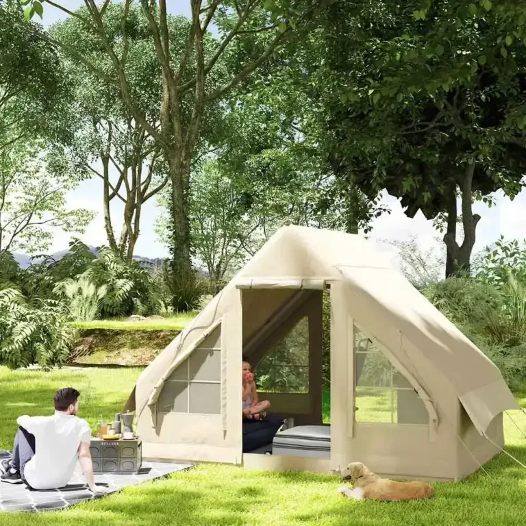 Campingtält Uppblåsbart Tält för 3 Personer Beige av Oxford