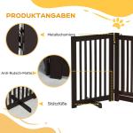 Fristående Hundgrind i Trä, Justerbar och Hopfällbar Säkerhetsbarriär, Skyddar Dörröppningar och Trappor, Mörkbrun, 81-150 cm