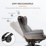 Ergonomisk Kontorsstol med Nackstöd, Bekväm Skrivbordsstol med Vippfunktion, Höj- och Sänkbar Arbetsstol, Grå, 65 x 64 x 114-122 cm