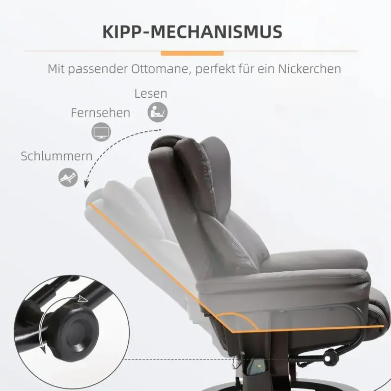 Ergonomisk Kontorsstol med Nackstöd 65 x 64 x 114-122 cm