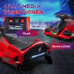 Elektrisk Barnkart med Gummihjul, Lampor och Musik, 3–8 km/h, Röd