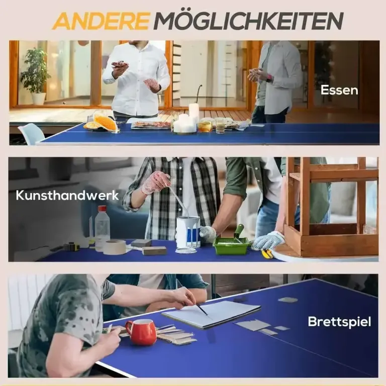 Bordtennisbord Pingisbord Blå av MDF och Metall för Fritid