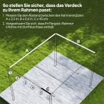 Reservtak till Pergola med Dräneringshål och Vattenavvisande Yta för Uteplats Hållbar och Lättmonterad Mörkbrun Polyester 4 x 3 m