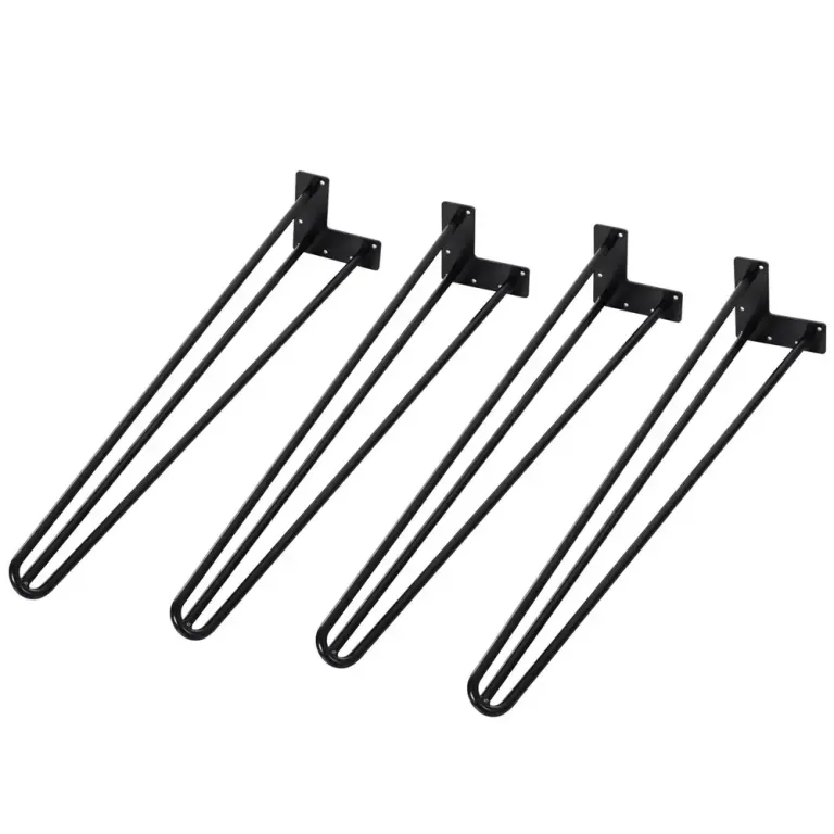 Bordsben Möbelfötter Set 4 Svart 12 x 12 x 72 cm