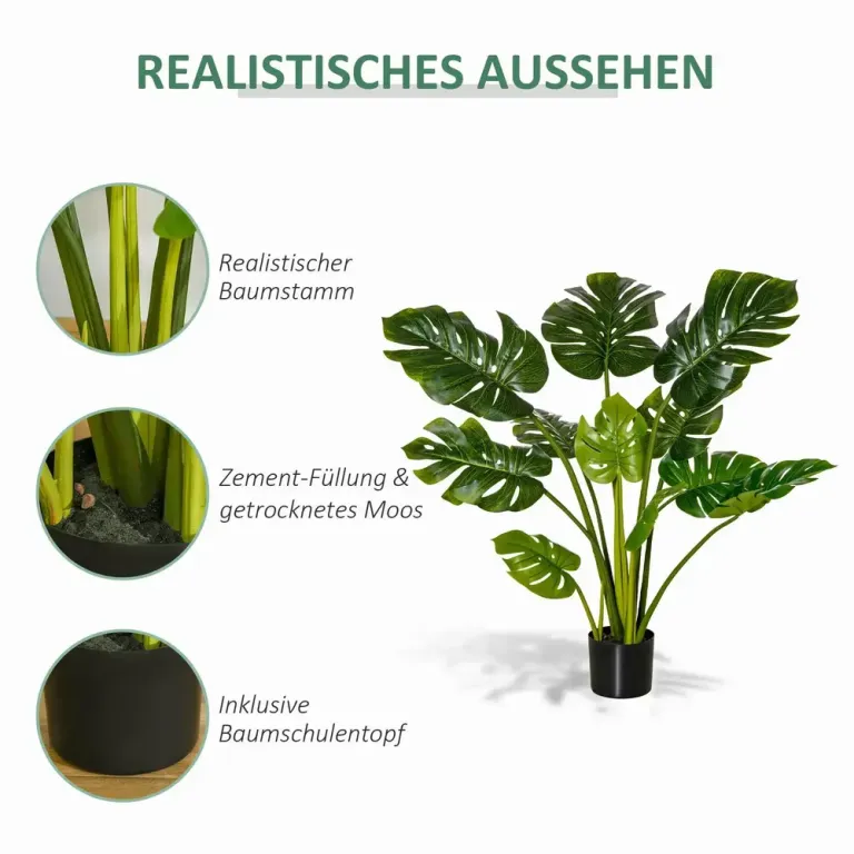 Konstgjorda Monstera Växter i Kruka 110 cm 17 x 110 cm