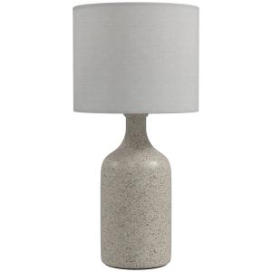 Bordslampa Keramik Sandbrun och Vit Tyg för Sovrum Sänglampa med Textilskärm och Stabil Fot Elegant Inredning och Mjukt Ljus 45 cm