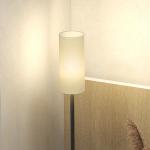 Golvlampa med Linneskärm, Metallstång och Fotkontakt, Vit
