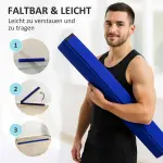 Balansbalk Gymnastikbalk Hopfällbar och Bärbar Blå av Konstläder och Trä för Barn och Hemmaträning Halkfri Balk 236 cm upp till 80 kg