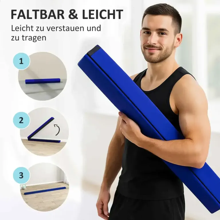 Hopfällbar Balansbom i Mockaimitation 2,4 m, Blå