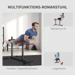 Träningsbänk Curlbank Svart av Konstläder och Stål för Styrketräning Justerbar Sits Biceps Triceps Maskin