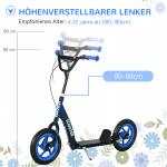Sparkcykel för Barn med Justerbart Styre och Broms för Lek och Motion Stabil och Lättmonterad Blå Stål 2 Hjul