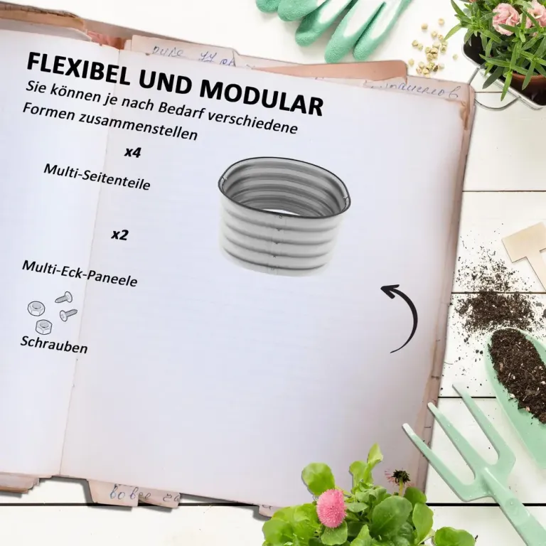 Upphöjd Odlingskrage Planteringslåda med Spaljé Trä
