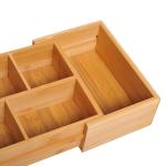 Förvaringslåda Utdragbar Organisatör Bambu Naturlig och Miljövänlig Förvaring Natur 24,6 X 17,6 X 7 Cm