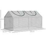 Litet Växthus med Fönster, Kompakt Drivhus i PE-Plast, Skyddar Småplantor och Örter, Vit, 120 x 60 x 60 cm