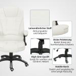 Ergonomisk Skrivbordsstol med Massagefunktion, Krämvit, 68x72x110-120 cm