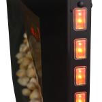 Elkamin Stabil Svart för Väggmontering med LED-Flamma Timer Fjärrkontroll och Justerbar Termostat 1000/2000 W för Hemmet 89,2 cm