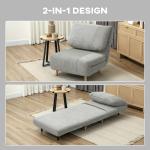 Bäddsoffa Stolsäng 2-i-1 Grå av Manchester och Metall för Sovrum och Vardagsrum Gästsäng med Justerbar Madrass 82 x 89 x 83 cm