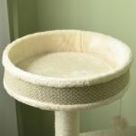 Skrapstolpe Kattträd Beige av Sisal och Plysch för 1-2 Katter med 2 Liggplatser och Korg Lekboll Klättertorn 124 cm