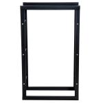 Vedställ Vedhållare 100 Kg Stål Kompakt Vedförvaring för Hemmet Svart 60 X 25 X 100 Cm