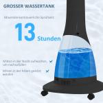 Vattenkylningsfläkt Stativfläkt med Spraydimma Vit av Plast för Hem ve Kontor Oscillerande Fläkt med Timer 90 W 125 cm