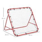 Fotbollsrebounder Rebounder Målnät Justerbar Vinkel för Träning och Spel Röd Svart 96 X 80 X 96 Cm