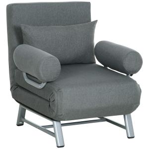 Stoppad Fåtölj Konverterbar till Gästsäng, Ergonomisk, Mörkgrå