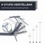 Solstol Grå Metall och Textil för Strand och Terrass Hopfällbar med Solskydd Justerbart Ryggstöd 187 X 58 X 36 Cm