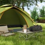 Hopfällbart Campingbord med Roll-up Bordsskiva, Aluminium, Khaki, 95 x 55 cm
