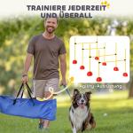 Agilityset Hundträning 5-Delad Blå Gul av Plast för Hundar Häckset med Höjdjusterbara Häckar Koordinationsträning