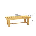 2-Sits Trädgårdsbänk Massivt Trä Vattentät och Hållbar för Balkong Trädgård och Terrass Naturlig 110 X 38 X 35 Cm