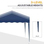Hopfällbar Paviljong med Väska, Portabelt Partytält med Justerbar Höjd, UV-Skyddande Tyg för Event, Blå, 3 x 3 m