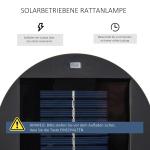 Solcellslampa i Rotting-Look, Dekorativ Trädgårdslampa med LED, Vattentät Utomhusbelysning, Brun, 21,5 x 21,5 x 61 cm