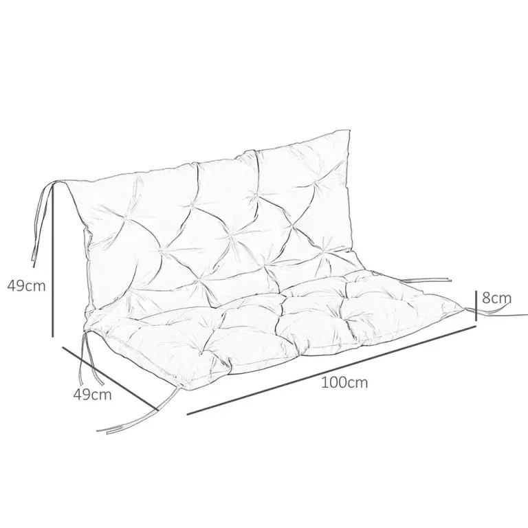Dynsits Dyna till Trädgårdsbänk och Hammock 150x98 cm