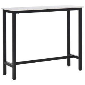 Barbord Köksbord Vit Svart av Stål med Marmorlook för Vardagsrum Bord med Justerbara Fötter 120 x 40 x 100 cm