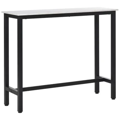 Barbord Köksbord Vit Svart av Stål 120 x 40 x 100 cm