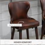 Barstol 2-Pack Eleganta Bistrostolar med Fotstöd och Ryggstöd Matsalsstol PU Brun 52 X 53 X 101 Cm