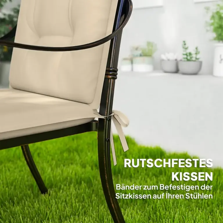 Stolsdynor 4-Pack med Knytband 108 X 50 cm, Beige