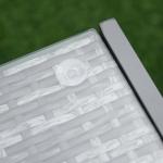 Runt Trädgårdsbord Konstrotting Elegant Sidobord med Glasskiva och Aluminiumram Väderbeständig Grå