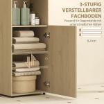 Badrumsskåp Fristående Gul Ek Trädesign för Badrum Förvaringsskåp med Hyllor och Dörr Kompakt Design och Bra Förvaring 104 cm