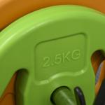 Hantelset 20 kg i Gjutjärn, med Anslutningsrör, Halkfritt Handtag, Flerfärgad