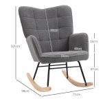 Fåtölj med Liggfunktion Relaxstol Mörkgrå av Linnelook och Metall för Vardagsrum Lutbar 150° Bekväm Design