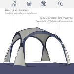 Kupolformat Partytält och Solskydd Rymligt Eventtält Glasfiberstänger för Camping och Strand Krämvit Blå 3,5 X 3,5 X 2,3 M