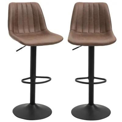Barstolar Köksstolar Set om 2 Brun 43 x 46,5 x 89-110 cm